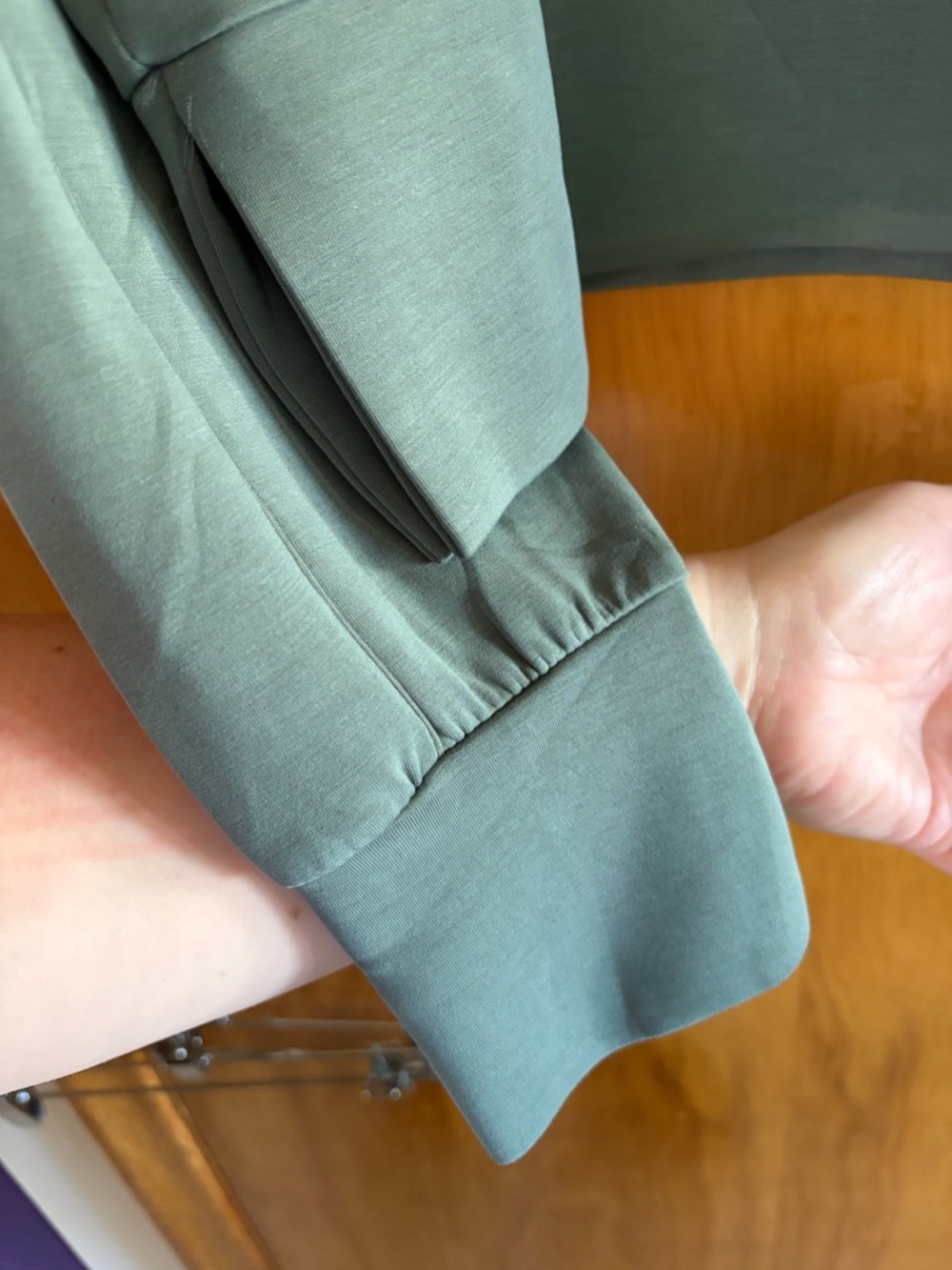 Half-Zip Pullover Sweatshirt in Sage Green - Picture 2 of 4